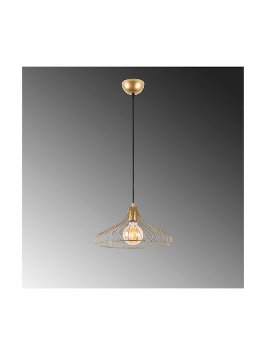 Depay Adjustable Pendant Light Gold Grid with Socket E27 36x36x120cm