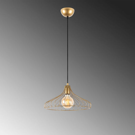 Depay Adjustable Pendant Light Gold Grid with Socket E27 36x36x120cm