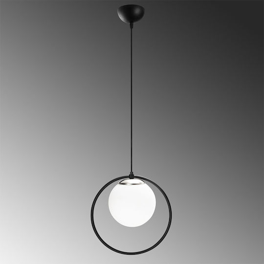 Adjustable Pendant Light Black Ball with Socket E27