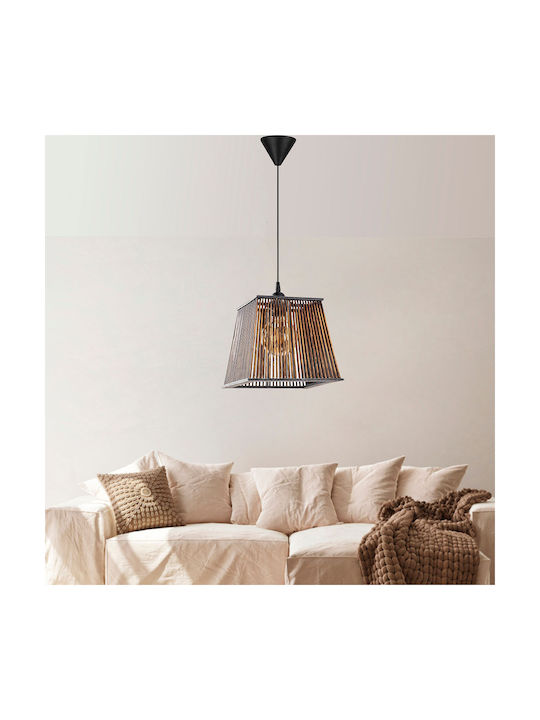 Pyramid Adjustable Pendant Light Brown with Socket E27 21x21x60cm
