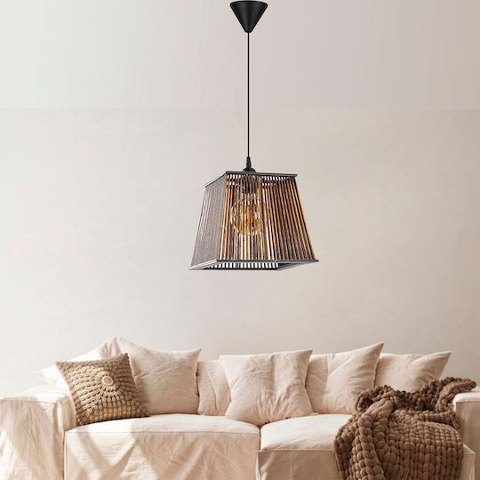 Pyramid Pendant Light Brown 21x21x60cm