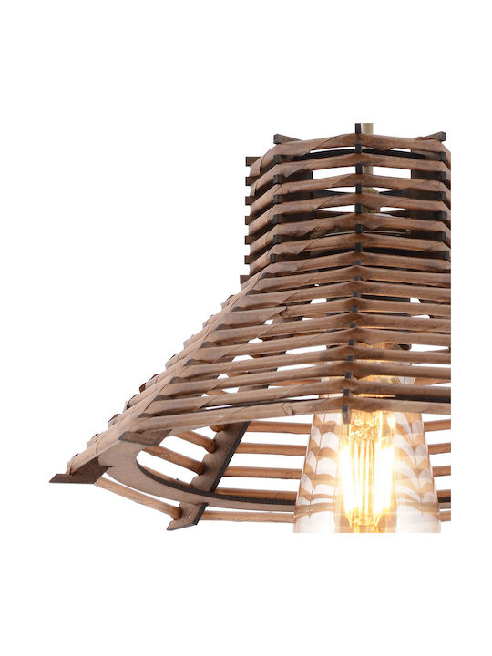 Hope Adjustable Pendant Light Brown with Socket E27 27x27x55cm