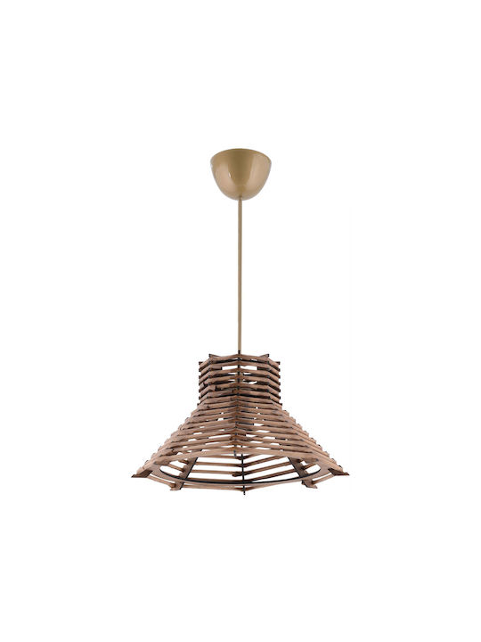 Hope Adjustable Pendant Light Brown with Socket E27 27x27x55cm