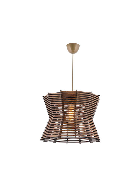 Belt Adjustable Pendant Light Brown with Socket E27 33x33x65cm