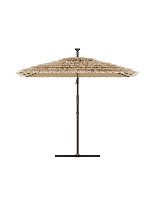 Hanging Circular Wicker Umbrella Brown Diameter 2.46m Height 2.3m