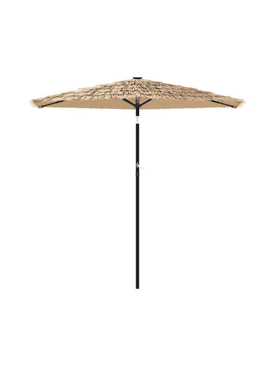 Circular Wooden Brown Garden & Terrace Parasol F2.26xH2.26m