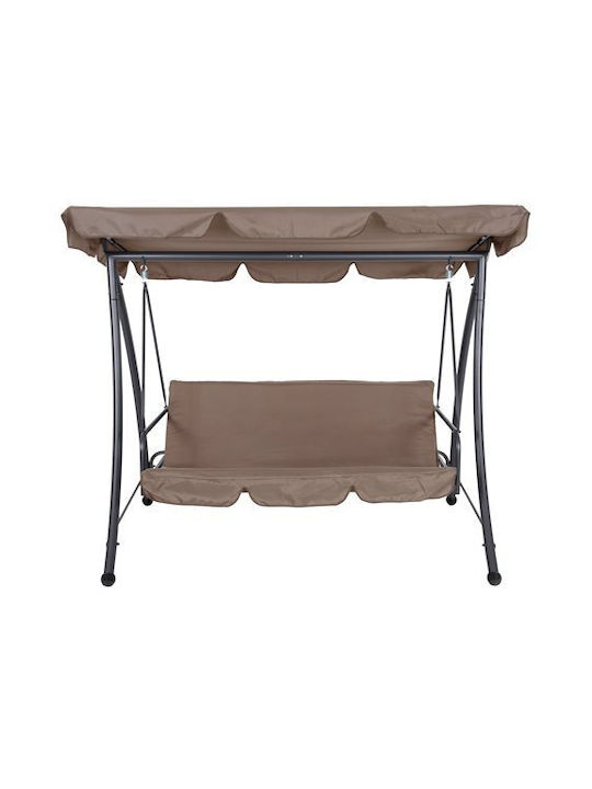 Likid Качулка с основа и възглавница Двуместна Метал Grey-Brown Д200xШ120xВ164см