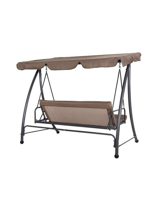 Likid Качулка с основа и възглавница Двуместна Метал Grey-Brown Д200xШ120xВ164см
