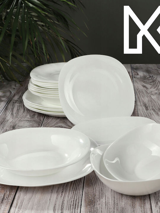 Kadax Teller Untiefe Platz Weiß 28x28cm