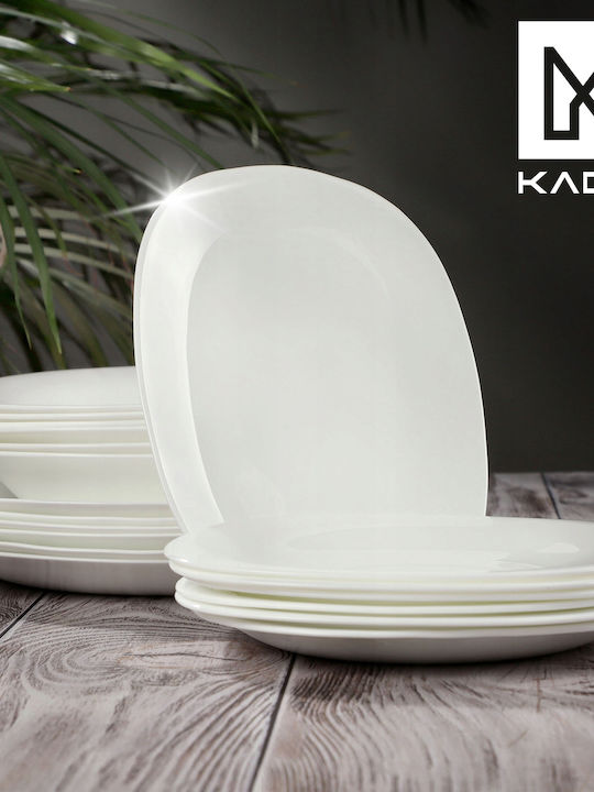 Kadax Teller Untiefe Platz Weiß 28x28cm