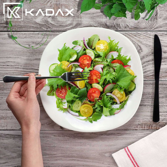 Kadax Πιάτο Ρηχό Τετράγωνο Λευκό 28x28cm 3τμχ