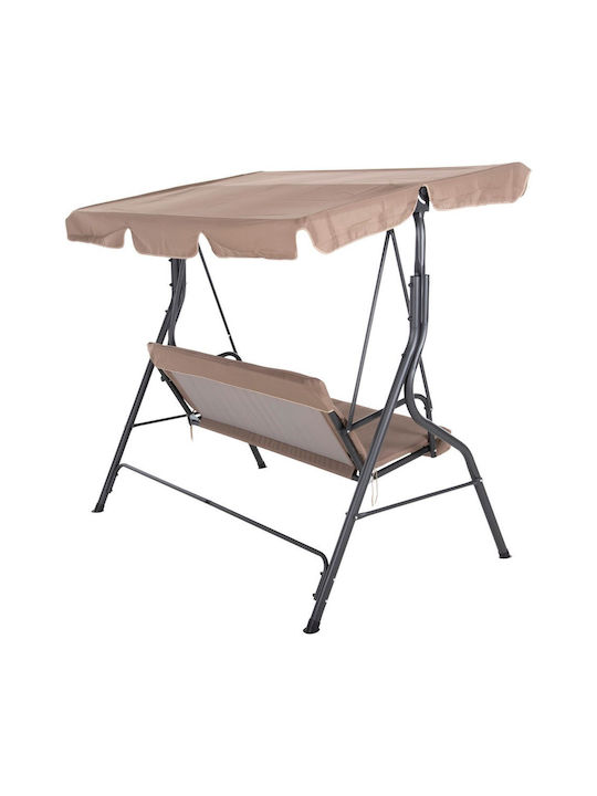 Likid Leagăn cu bază și pernă 3 Locuri Metal Grey-Brown L174xL110xH200cm