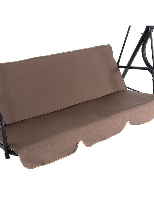 Likid Leagăn cu bază și pernă 3 Locuri Metal Grey-Brown L174xL110xH200cm