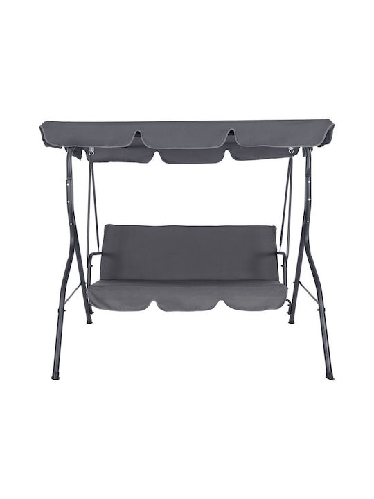 Likid Garten & Veranda Schaukel mit Basis und Kissen 3 Sitze Metallisch Gray L170xB110xH153cm