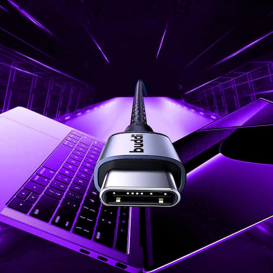 Buddi USB 2.0 Cable USB-C male - USB-C 60W Μαύρο 1m 122491