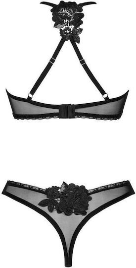 Latinesa Sexy Seturi De Lenjerie Sexy Cu Transparență Negru 2 Bucăți