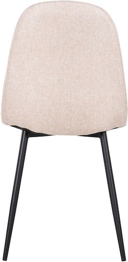 Leonardo Dining Room Fabric Chair Beige 42x49x84cm