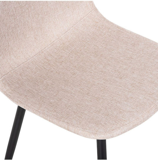 Leonardo Dining Room Fabric Chair Beige 42x49x84cm