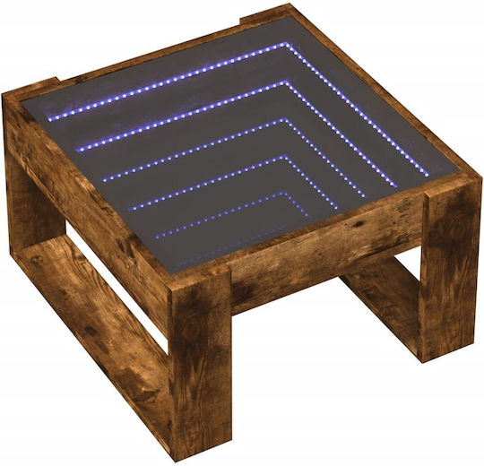 Square Glass Side Table Brown M50xP50xH30cm