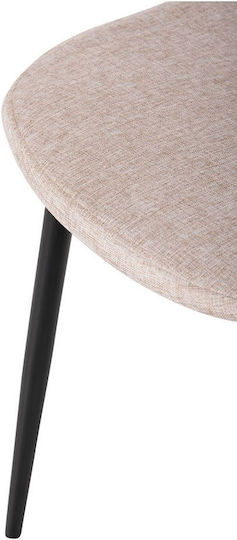 Leonardo Dining Room Fabric Chair Beige 42x49x84cm