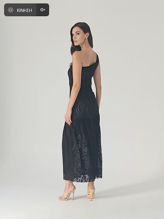 Langes Kleid Limited Edition One-Shoulder-Spitze