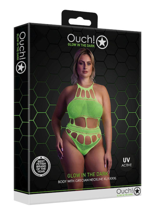 Plus Size Sexy Κορμάκι Διχτυωτό Πράσινο
