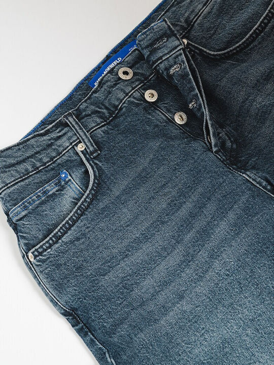 Ανδρικό Παντελόνι Τζιν με Slim Tapered Εφαρμογή Whale Dark Blue