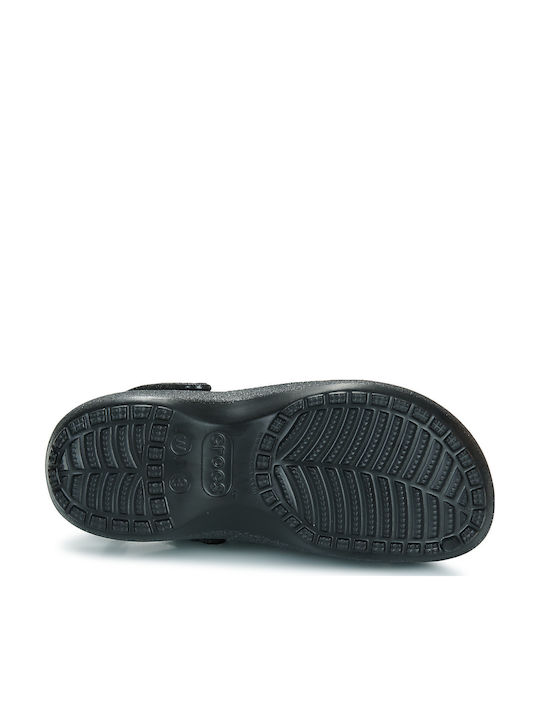 Crocs Classic Platform Glitter Women's Clogs Black