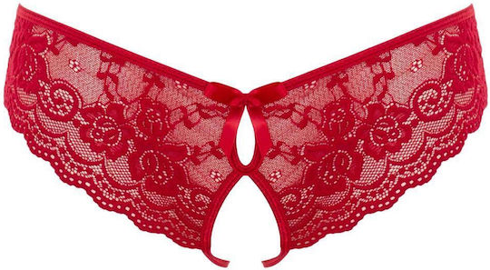 Damentasche Sexy String mit Spitze Rot