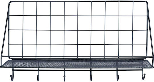 Uncle George Wall Metal Shelf 20cm Black