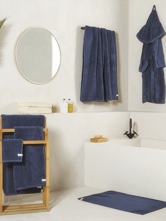 Hauz Modal Bathrobe with Hood Insignia Βluε 350gr/m²