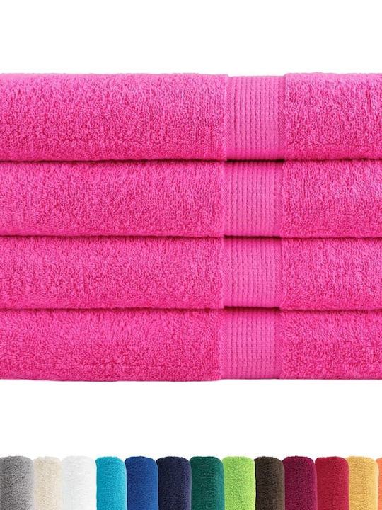 vidaXL 4pc Bath Towel Set 80x200cm. Pink