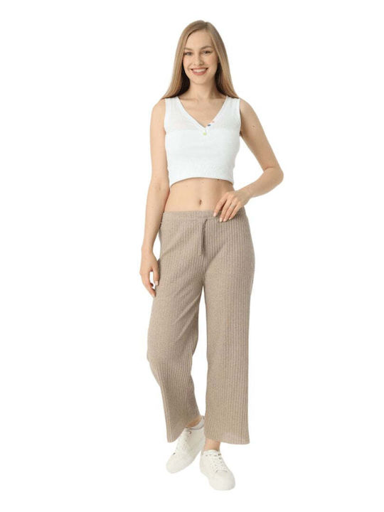 Women's Fabric Trousers Beige