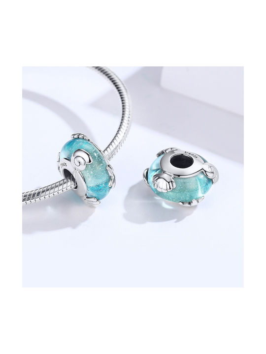 Silver me Light Blue Drop With Stars Charm din Argintiu