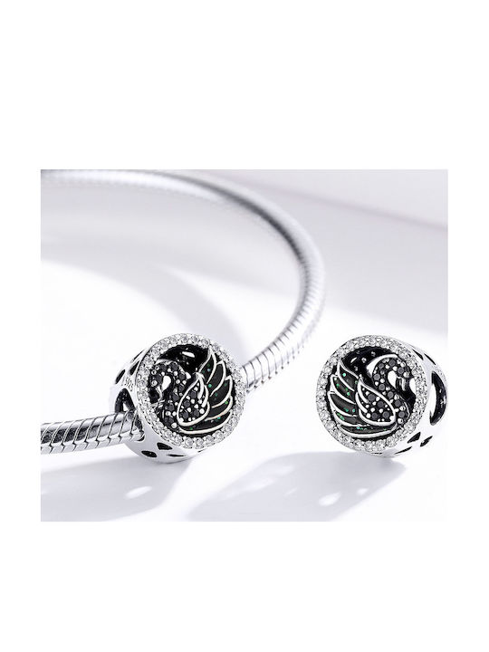 Silver me Schwarzer Schwan Charm aus Silber
