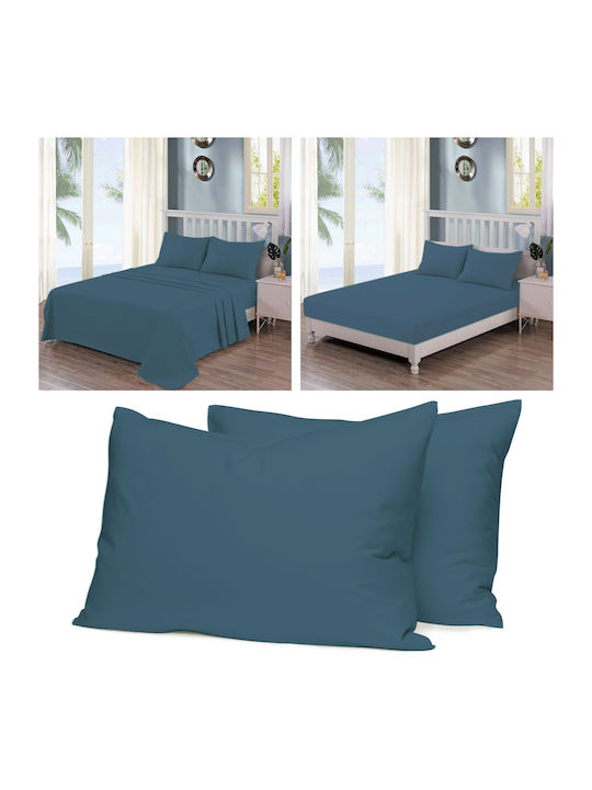 Casa Colori Sheet Semi Double with Elastic 120x200+30cm. Navy