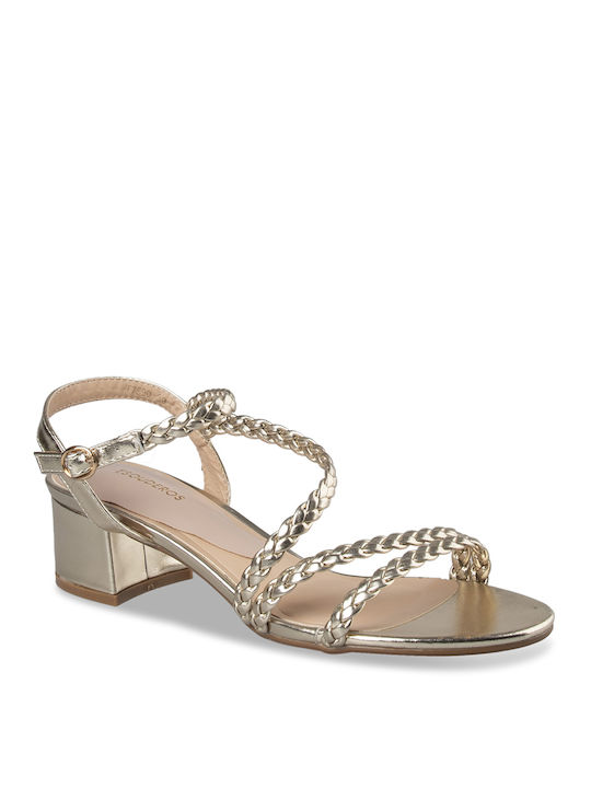 Tsouderos Shoes Damen Sandalen in Gold Farbe