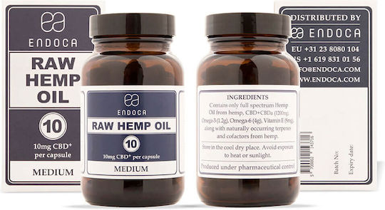 Endoca Raw Hem[ Oil Допълнение Канабис 300мг с 3% CBD 30 капси 30бр