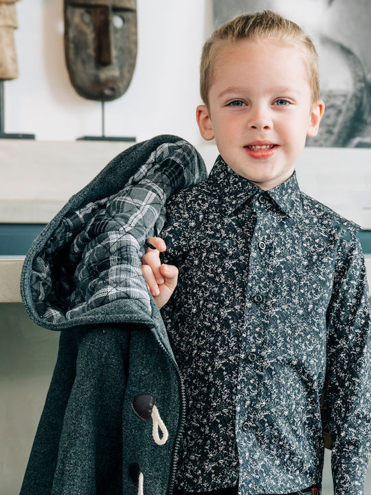 Kids Coat Montgomery Short Hooded Charcoal