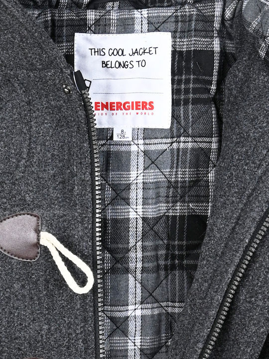 Kids Coat Montgomery Short Hooded Charcoal