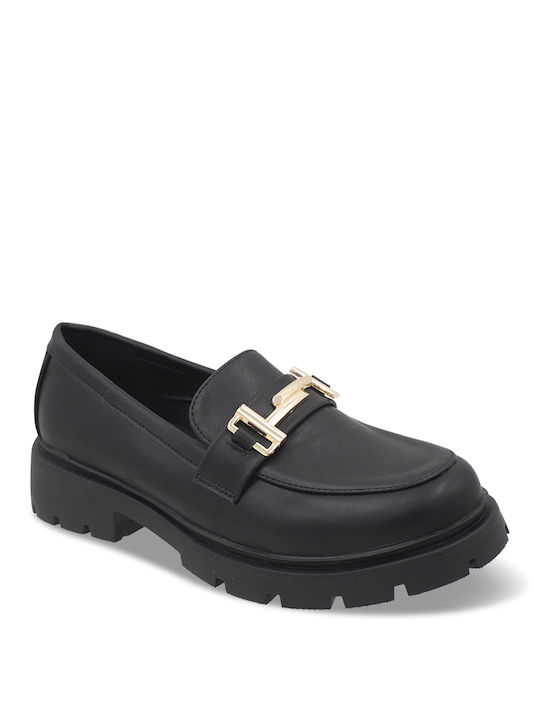 Tsouderos Shoes Damen Loafers in Schwarz Farbe