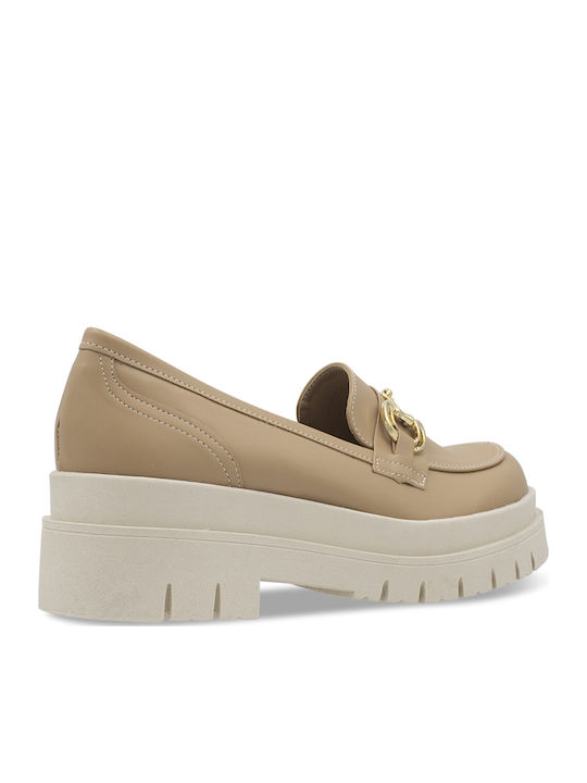 Women's Loafers in Beige Color