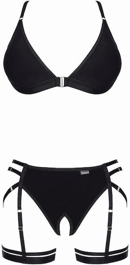 Dorita Sexy Dessous-Set mit Straps Schwarz