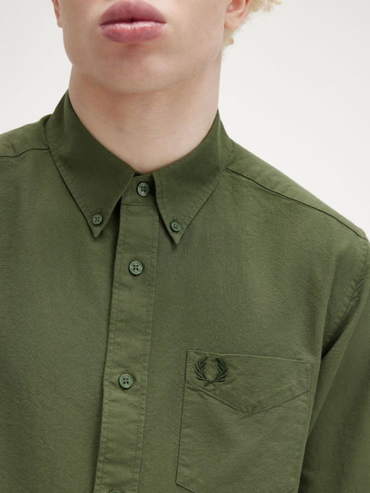 Long Sleeve Shirt In Regular Fit Green