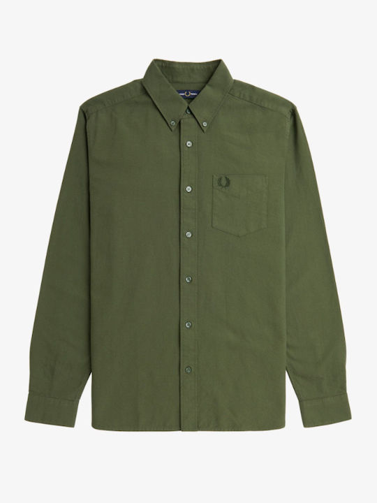 Long Sleeve Shirt In Regular Fit Green