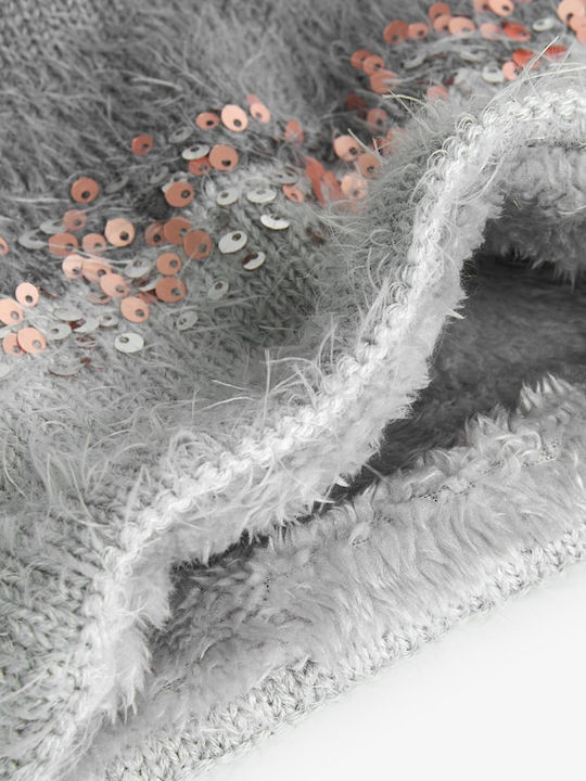 Kids Knitted Neck Gaiter Gray
