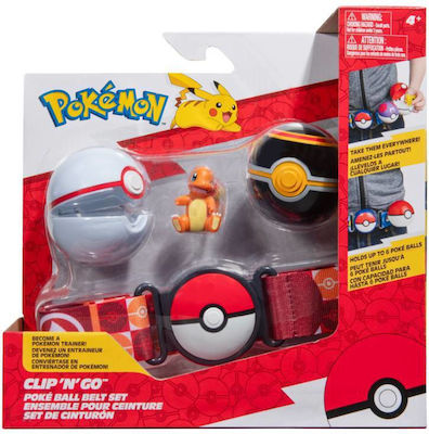 Jazwares Pokémon Clip'n'go Poké Ball Belt Set Poké Ball, Luxury Ball & Charmander Φιγούρα