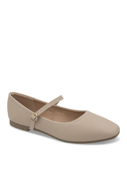 Tsouderos Shoes Damen Ballerinas in Beige Farbe