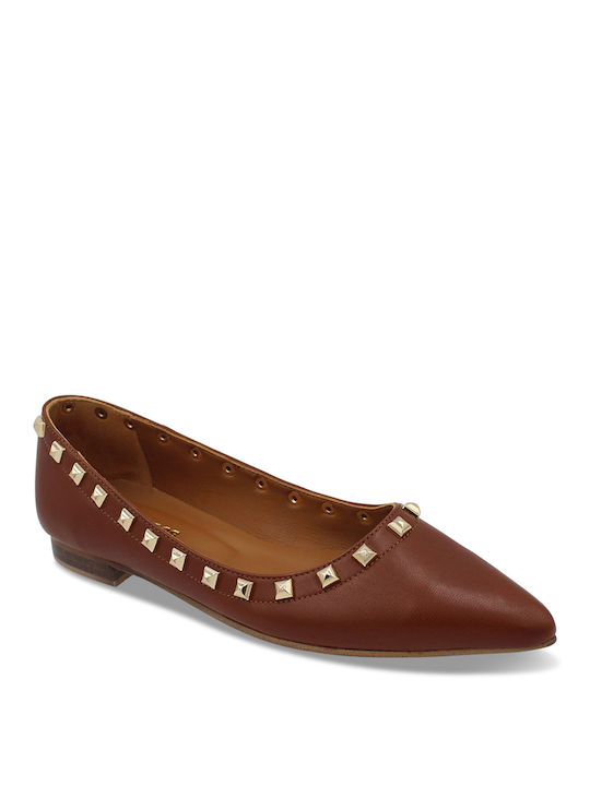 Tsouderos Shoes Leather Ballerinas Brown