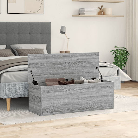 vidaXL Wooden Decorative Trunk Gray 102x35x35cm